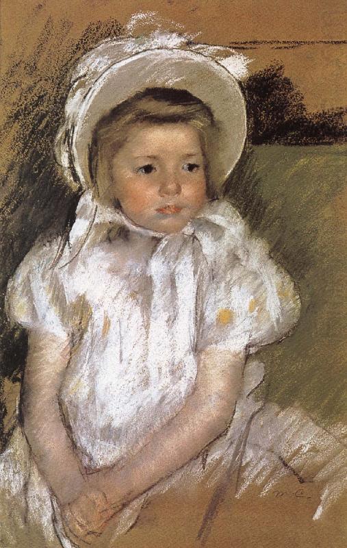 the girl wearing the white bonnet, Mary Cassatt